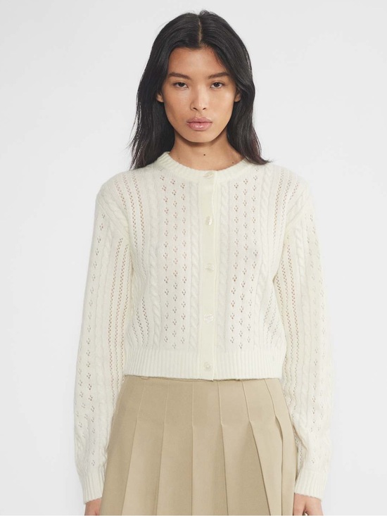 Aritzia Sweaters - Aritzia Sunday Best Sweet Spot Wool Cardigan Light Birch Size S Cottagecore